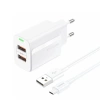 FONENG Netz-Ladegerät EU63 2.4A 12W 2xUSB + Kabel Micro weiss