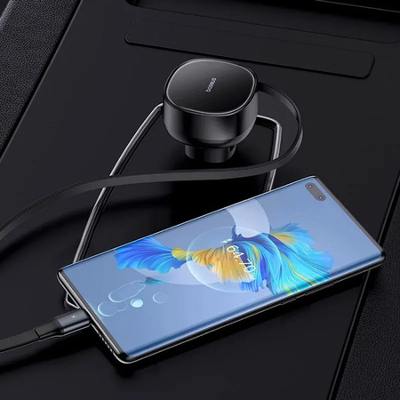 Ładowarka samochodowa Baseus Enjoyment Pro USB-C (żeńskie) / USB-C (męskie) 60W - czarna