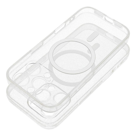 Futerał CLEAR MAG COVER z ochroną aparatu kompatybilny z MagSafe do IPHONE 16 Pro Max transparent glitter