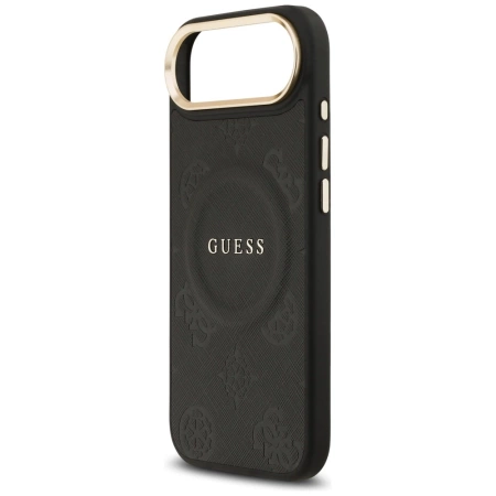 Guess Peony Hot Stamp MagSafe Case für iPhone Air - Schwarz