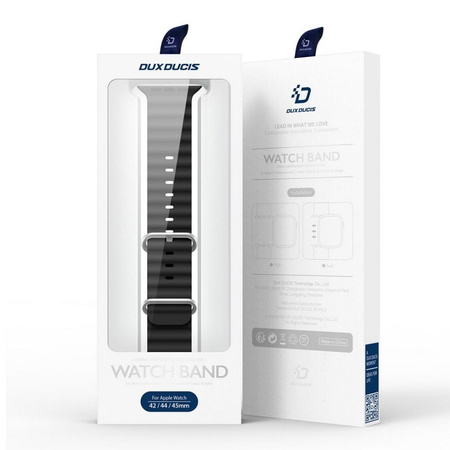 Dux Ducis Strap pasek Watch 8 / 7 / 6 / 5 / 4 / 3 / 2 / SE (41 / 40 / 38mm) silikonowa opaska bransoletka czarny (OceanWave Version)