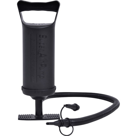 Dmuchany materac turystyczny dwu-osobowy z welurowym wykończeniem + pompka 67002 niebieski