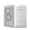 Original Handyhülle IPHONE 16 PRO MAX Guess Hardcase IML Flowers Wreath MagSafe (GUHMP16XHFWFCK) schwarz