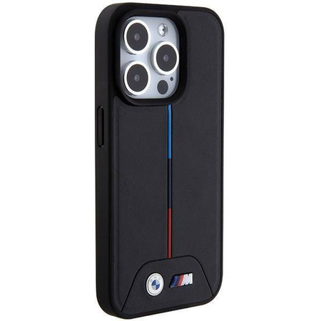 Etui BMW Quilted Tricolor MagSafe na iPhone 15 Pro - czarne