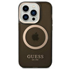 Guess Gold Outline Translucent MagSafe - Etui iPhone 14 Pro Max (czarny)