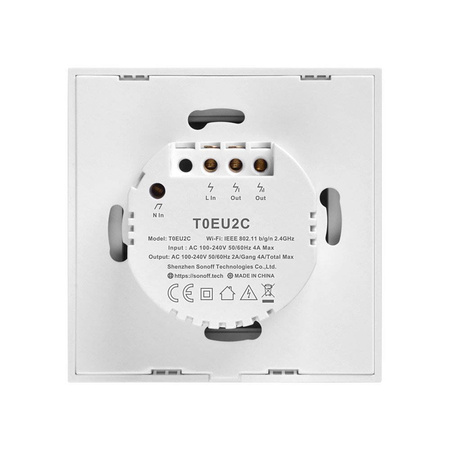 Sonoff T0EU2C-TX two-channel touch Wi-Fi wireless wall smart switches weiß (IM190314010)
