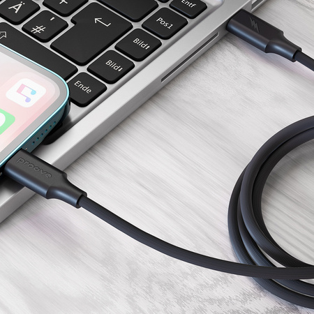 Proove kabel Striped Silicone Type-C do Lightning (1m) czarny