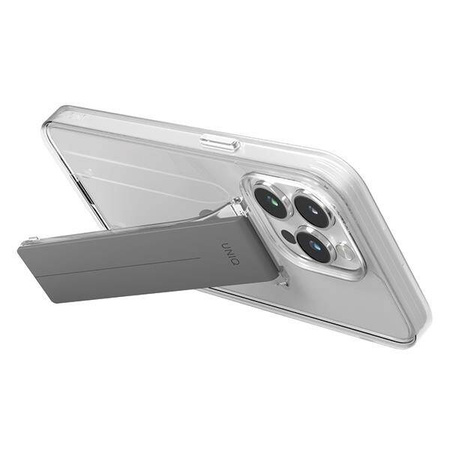 Etui APPLE IPHONE 15 PRO UNIQ Heldro Mount with Stand transparentne