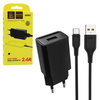 ŁADOWARKA SIECIOWA 2.4A + KABEL TYP-C USB CZARNA DENMEN 2400mA DC01 12W BLACK