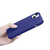 iCarer Litchi Premium Leather Case skórzane etui iPhone 14 Plus magnetyczne z MagSafe ciemnoniebieski (WMI14220711-DB)