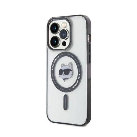 Karl Lagerfeld IML Choupette's Head MagSafe case for iPhone 15 Pro - transparent