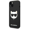 Original Handyhülle IPHONE 14 PLUS Karl Lagerfeld Hardcase Silicone Choupette Head Magsafe schwarz