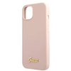 Guess GUHMP13MLSLMGLP iPhone 13 6.1 "Hellrosa / Hellrosa Hardcase Silikonschrift Gold Logo Magsafe