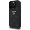 Case IPHONE 16 PRO Guess Hot Stamp 4G Pattern Triangle Metal Logo black