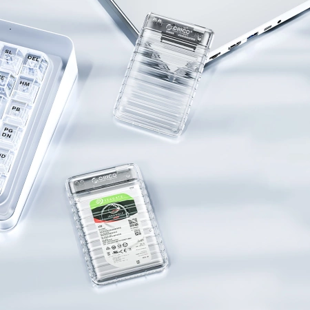 Kieszeń dyskowa 2,5" HDD/SSD USB Micro-B 5Gbps - przezroczysta