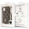 Original Handyhülle IPHONE 11 / XR Guess Hardcase Crossbody 4G Metal Logo (GUHCN61P4TDSCPW) braun