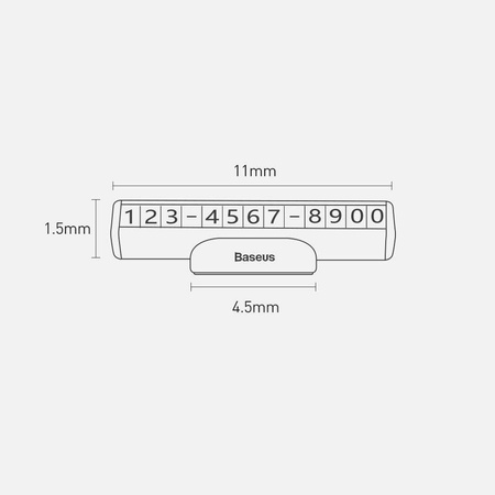 Baseus Square Bar Temporary Parking Number Plate black (CNFT000001)