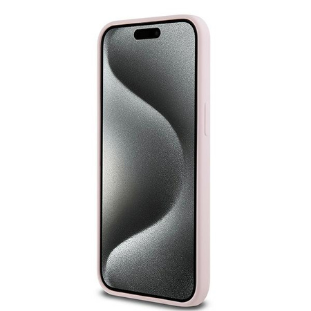 Oryginalne Etui KARL LAGERFELD hardcase Silicone Karl & Choupette Ring MagSafe KLHMP15XSCMKCRHP do Iphone 15 Pro Max różowy