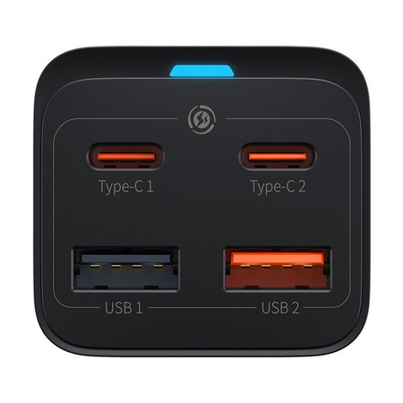 Baseus Quick Charger GaN3 Pro, 2x USB-C, 2x USB, 65W (black)