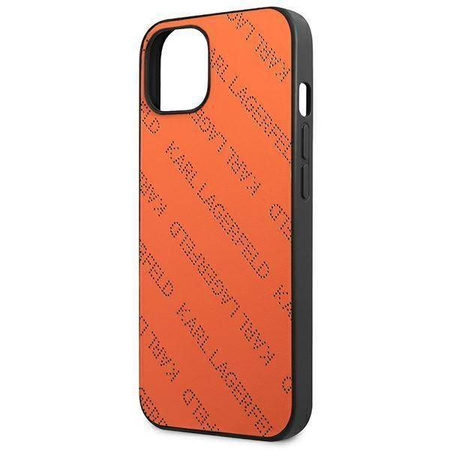Original Handyhülle IPHONE 13 MINI Karl Lagerfeld Hardcase Perforated Allover (KLHCP13SPTLO) orange
