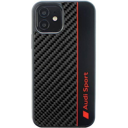 Audi Carbon Fiber Stripe iPhone 12/12 Pro 6.1&quot; black/black hardcase AUS-TPUPCIP12P-R8/D1-BK