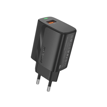 FONENG wall charger EU64 18W 1xUSB QC3.0 + cable Micro Black