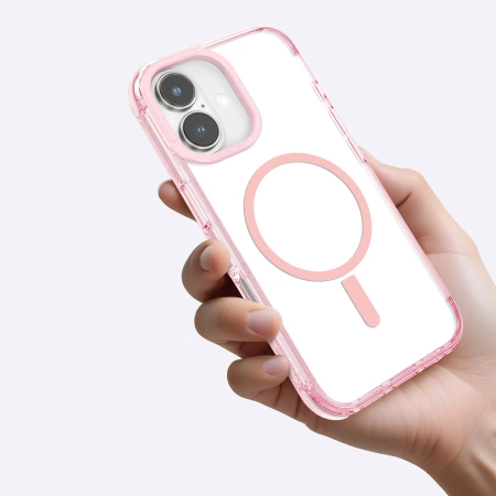 Etui silikonowe AMAZINGTHING Omni Mag Case do iPhone 16 - ciemnoróżowe