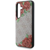 Original Case SAMSUNG GALAXY S25 Guess Leather 4G Flowers Print Metal Classic Logo MagSafe pink