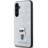 Oryginalne Etui KARL LAGERFELD hardcase Fixed Glitter Choupette Logo Metal Pin KLHCSA35GCNPSG do Samsung Galaxy A35 srebrny