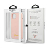 Guess GUHMP13MLSLMGLP iPhone 13 6.1 "Hellrosa / Hellrosa Hardcase Silikonschrift Gold Logo Magsafe