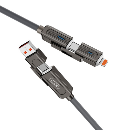 XO kabel NB275 4w1 USB-C - Lightning + USB + USB-C 60W 1,0m szary