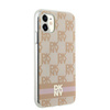 DKNY DKHMN61HCPTSP iPhone 11 / Xr 6.1" różowy/pink hardcase IML Checkered Mono Pattern & Printed Stripes MagSafe