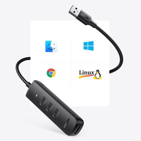 Ugreen HUB USB Typ A Splitter - 4x USB 3.2 Gen 1 schwarz (CM416 80657)