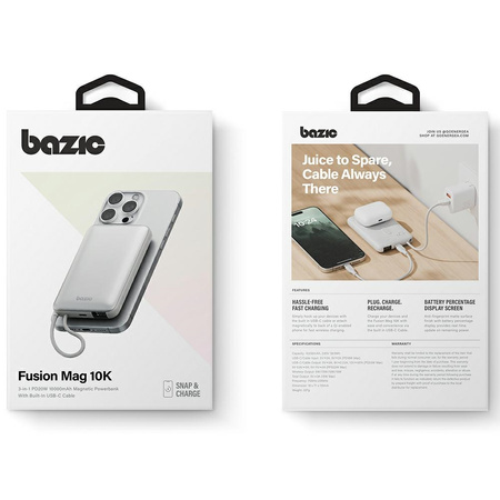 PowerBank Bazic Fusion Mag 10000mAh      MagSafe kabel USB-C szary