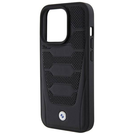 Etui BMW Leather Seats Pattern na iPhone 15 Pro Max - czarne