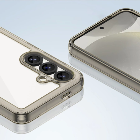 Etui Outer Space Case na Samsung Galaxy S25 Edge pokrowiec z elastyczną ramką - półprzezroczyste, czarne