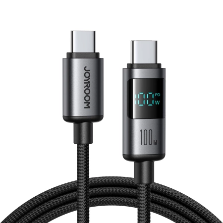 Joyroom S-A16 Pro Prism Series 100W USB-C-Kabel – USB-C mit Digitalanzeige 1,2 m – Schwarz