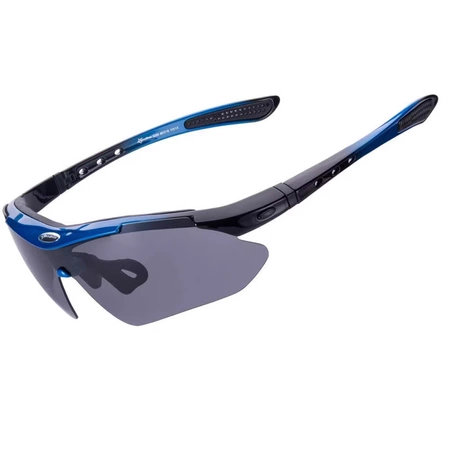 Rockbros 10007 polarizing cycling glasses - black and blue