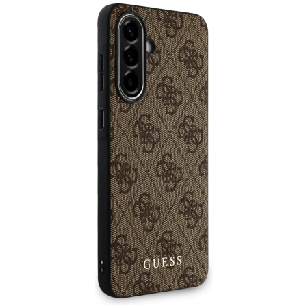 Etui Guess 4G Metal Gold Logo na Samsung Galaxy A56 - brązowe