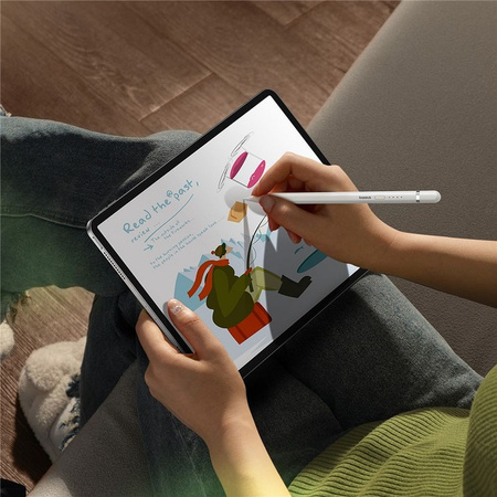 BASEUS rysik do telefonu pojemnościowy Stylus Writing 2 Lite LED (wersja aktywna + kabel USB A do Lightning 8-pin) 130 mAh biały P80015806211-03/BS-PS028