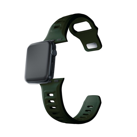 3MK Silicone Watch Strap Ciemnozielony/ Dark Green dla Apple Watch 42/44/45/49mm