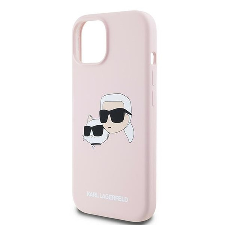 Karl Lagerfeld KLHMP15SSKCHPPLP iPhone 15 / 14 / 13 6.1" różowy/pink hardcase Silicone Karl & Choupette MagSafe