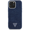 Original Handyhülle IPHONE 16 PRO MAX Guess Denim Triangle Logo MagSafe blau