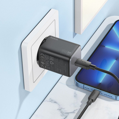 HOCO ładowarka sieciowa Typ C + kabel Typ C do Lightning QC PD 20W N40 czarna