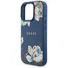Etui IPHONE 16 PRO MAX Guess Grained Printed Flower Pattern MagSafe niebieskie