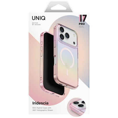 Etui UNIQ Iridescia do iPhone 17 Pro Magclick Charging pink prism