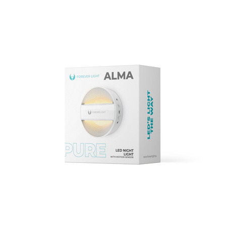 Lampka nocna LED PURE FLC-20 ALMA PIR okrągła biała 500mAh Forever Light