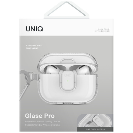 Etui UNIQ Glase Pro do AirPods Pro 2     Lock Case przezroczysty
