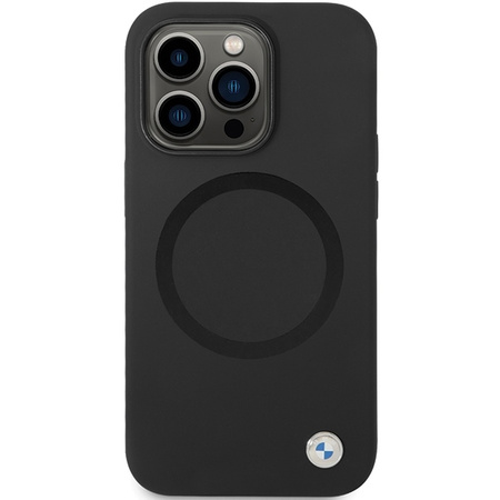 Original Handyhülle IPHONE 14 PRO BMW Signature Liquid Silicone MagSafe (BMHMP14LSILBK2) schwarz