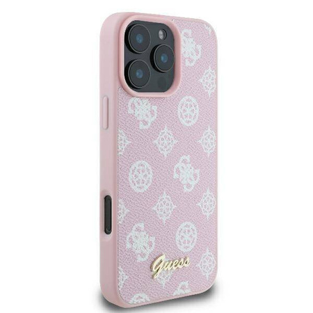 Guess GUHMP16LPGPYSP iPhone 16 Pro 6.3" różowy/pink hardcase Peony Script Logo MagSafe